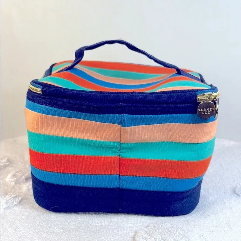 Dabney Lee Hellow Beautiful Colorful Striped Cosmetic Bag